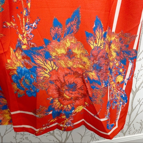 FLYING TOMATO Red Floral Faux Wrap Wide Leg Jumpsuit NWT Small - Picture 5 of 10